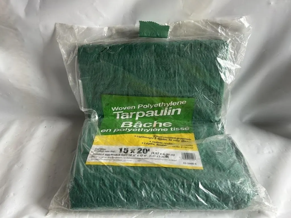 Woven Polyethylene Tarpaulin, 15 x 20'