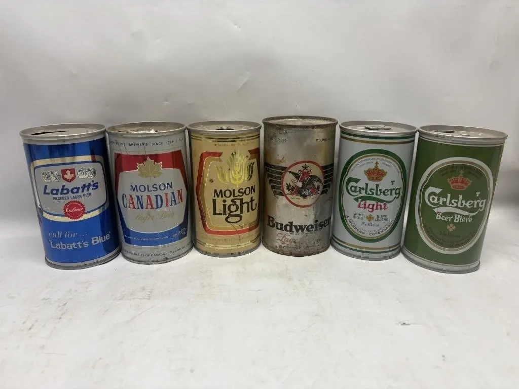 Vintage Beer Cans: Labatt's, Molson, Budweiser,
