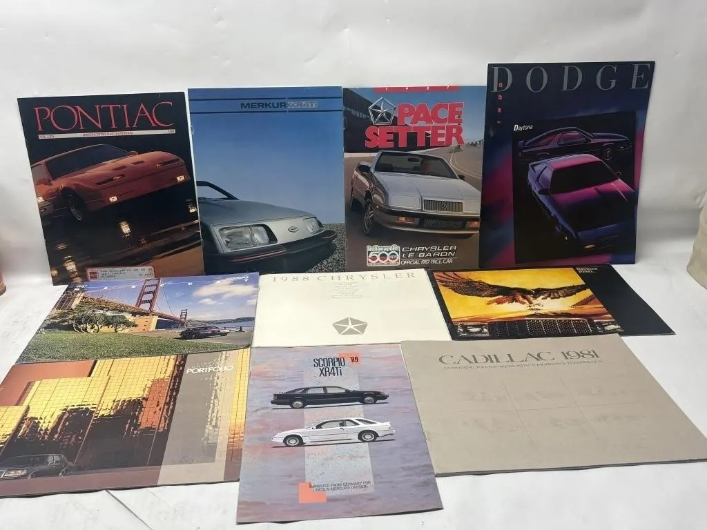 Vintage Car Dealer Brochures & Sales Catalogs Lot