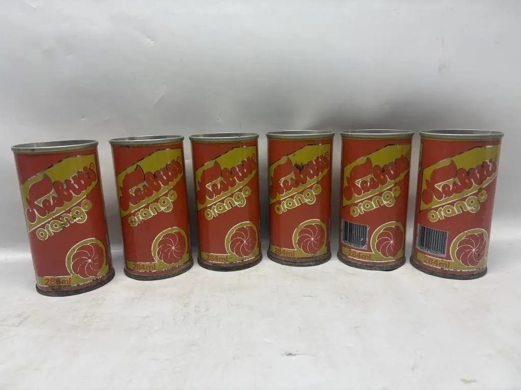 Neabuts Orange 284ml Tin Cans, Lot of 6