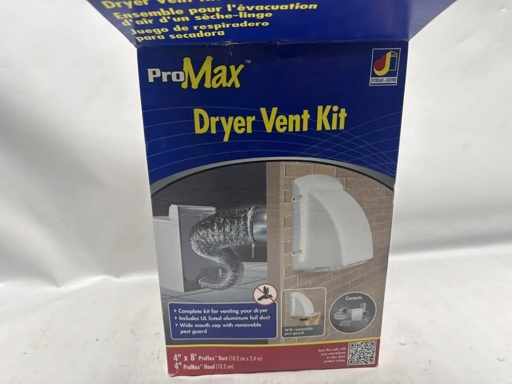 ProMax Dryer Vent Kit - 4" x 8' Duct & Hood