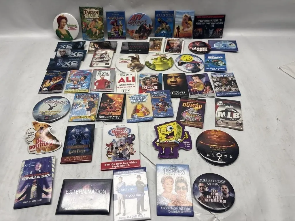 Vintage Movie & Video Game Promo Pins Lot