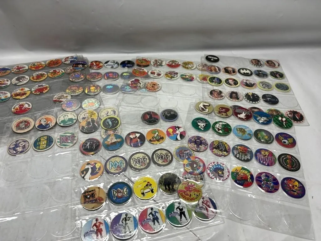 Large Lot of Pogs/Milkcaps - Batman, Power Rangers