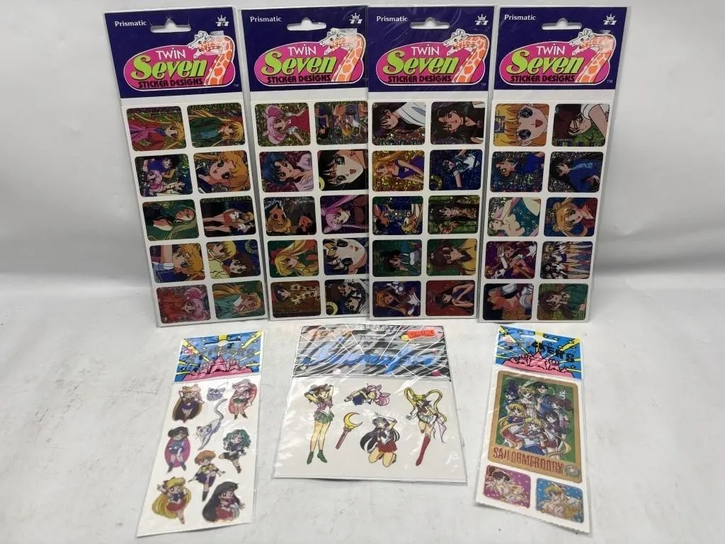 Sailor Moon Sticker Lot: Twin Seven, Transfer &