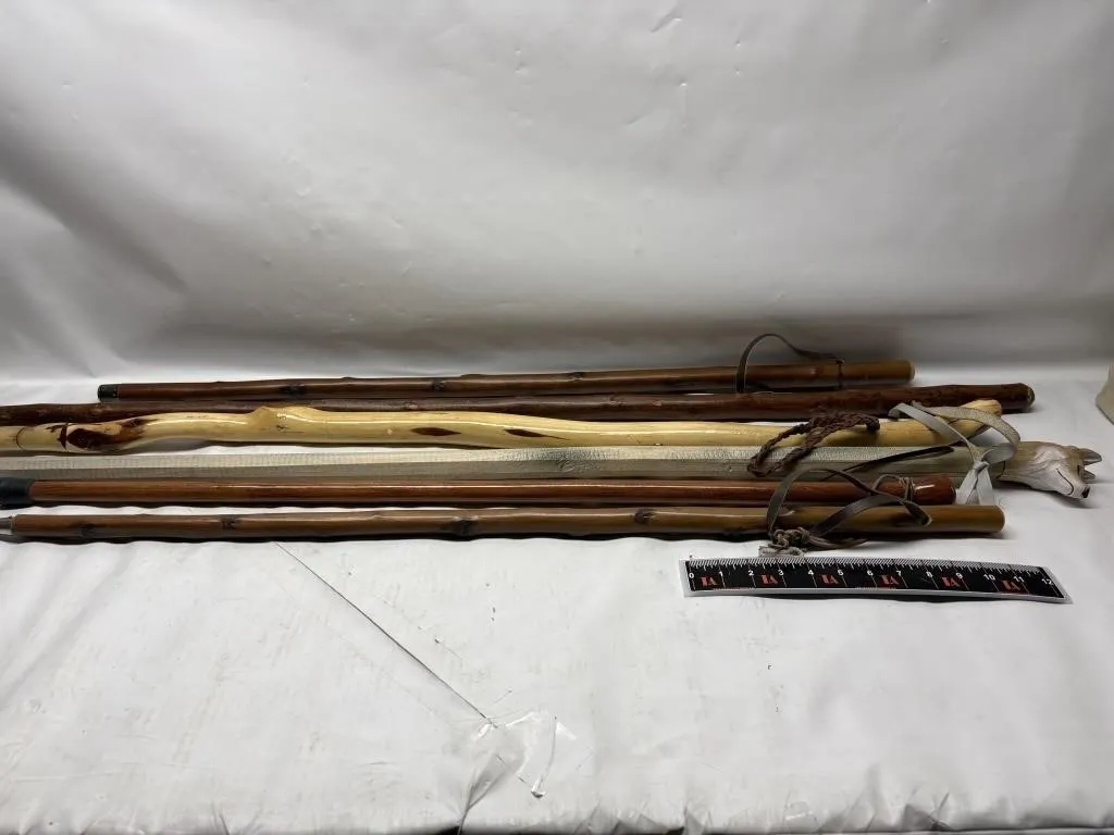Assorted Wooden Walking Sticks & Canes