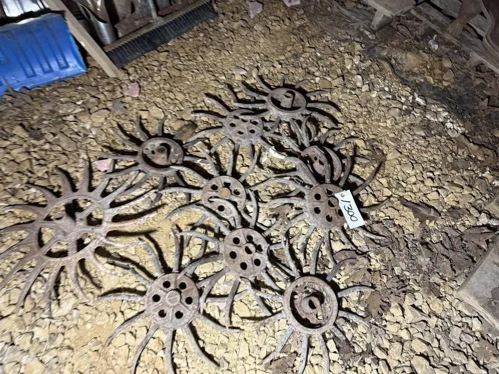 Large lot of Heavy Rotary Hoe Wheels