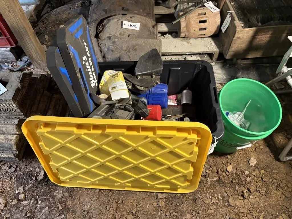 Tote of tools, electrical, Welding etc