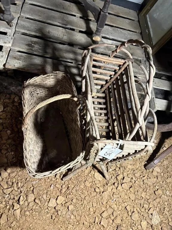 Wicker basket & magazine rack