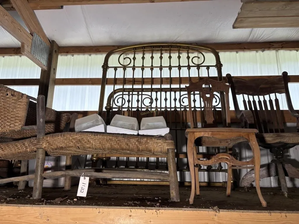 Brass Bed, Wicker Furniture, Desk Chair etc