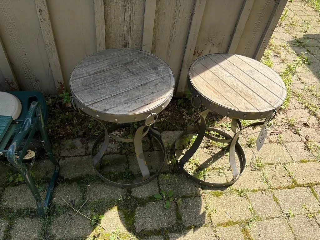 2 outdoor patio tables