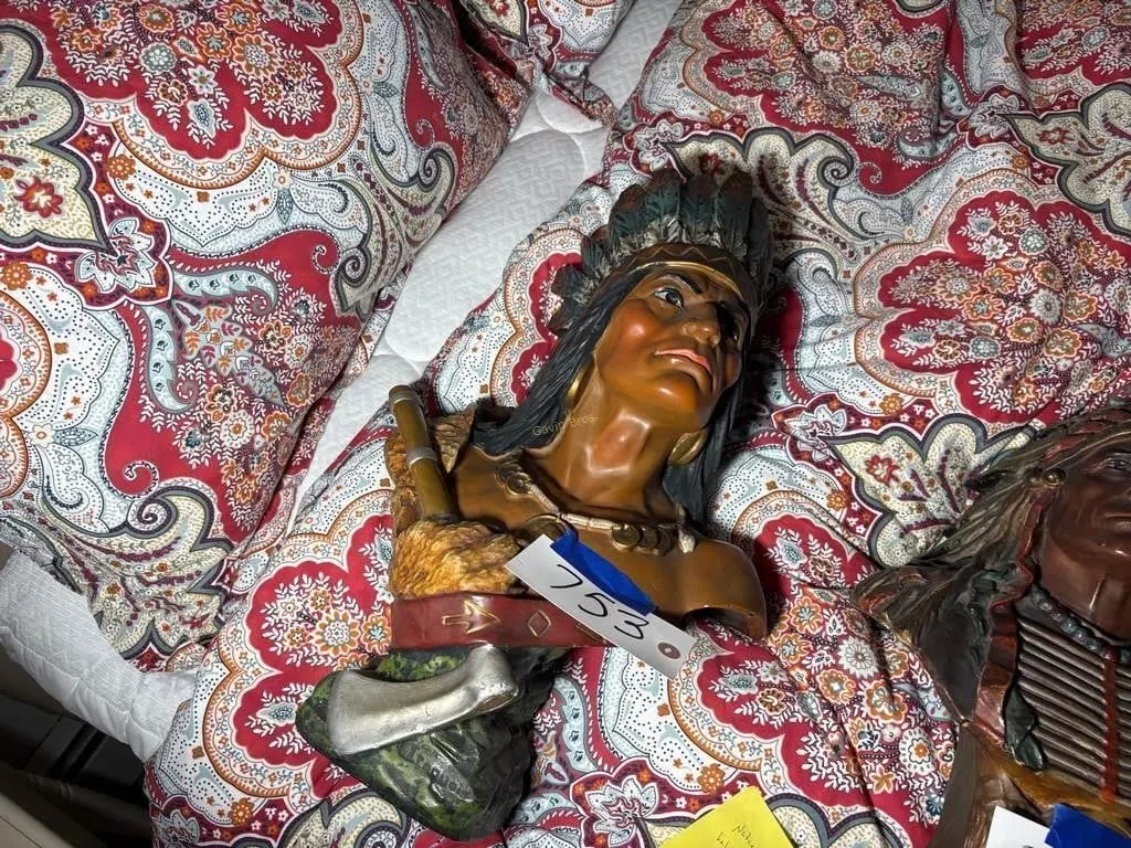 Chalkware Native American Bust
