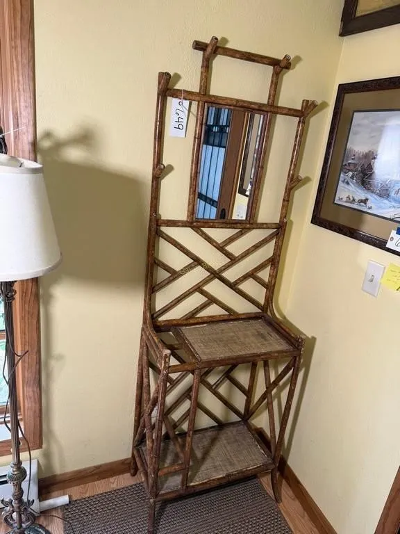 Bamboo Hall Tree w/Mirror