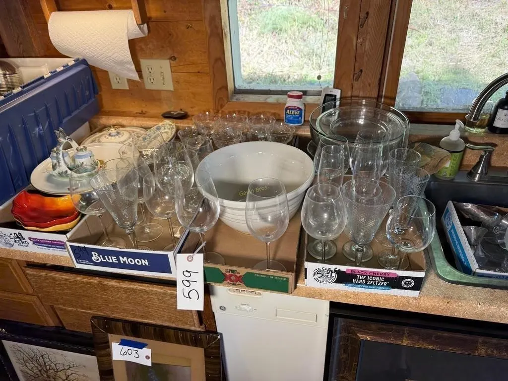 Large lot of Glassware & Household Items