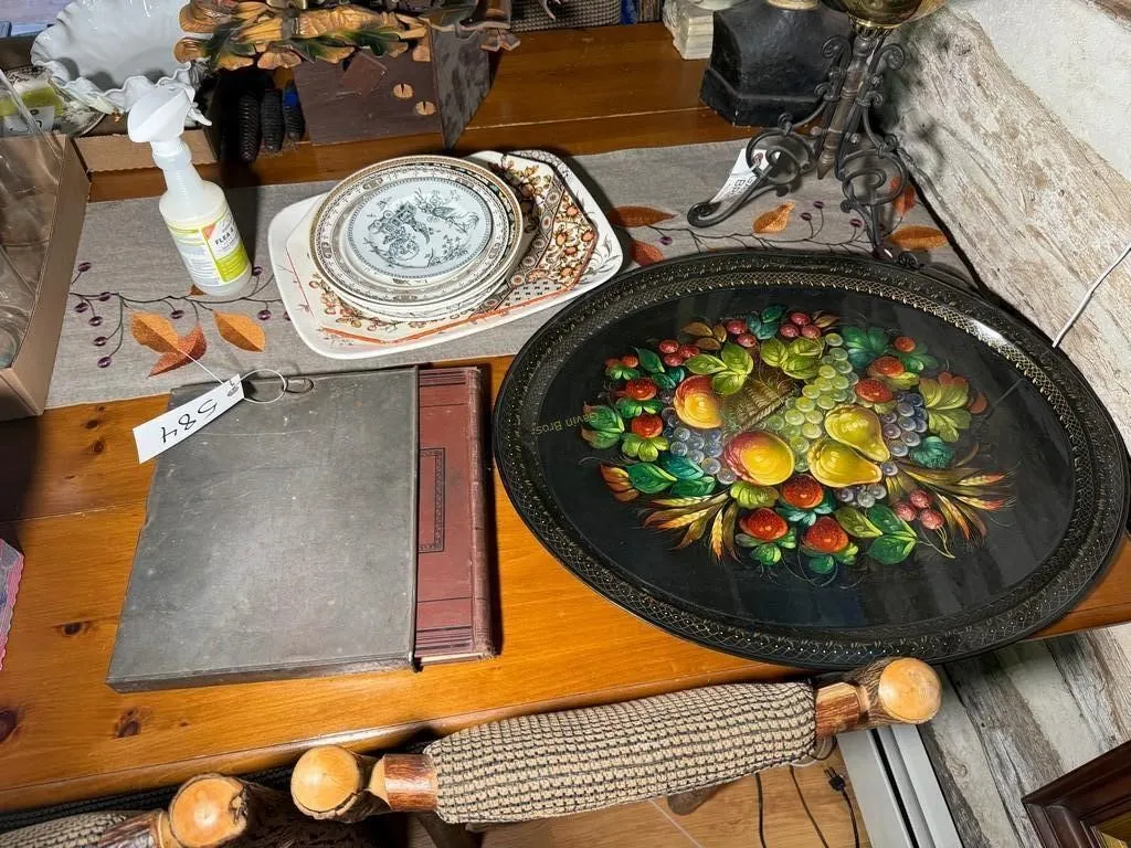 Serving Platters & Book w/metal case