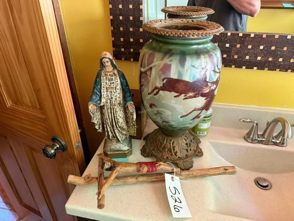 Religious Figures, Ceramic Deer Vase