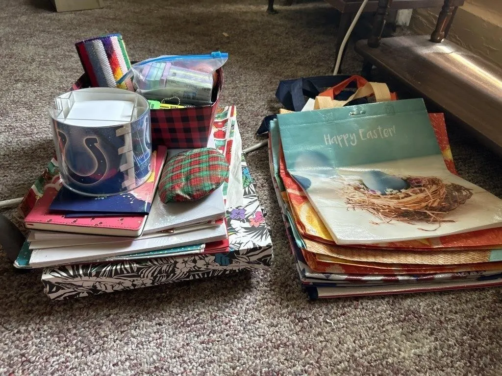Gift Bags and boxes, office supplies