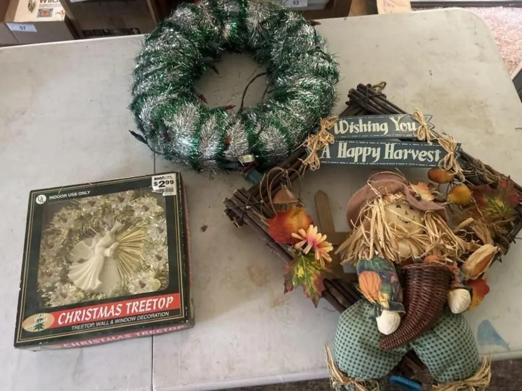 Fall hanging Christmas wreath Christmas tree