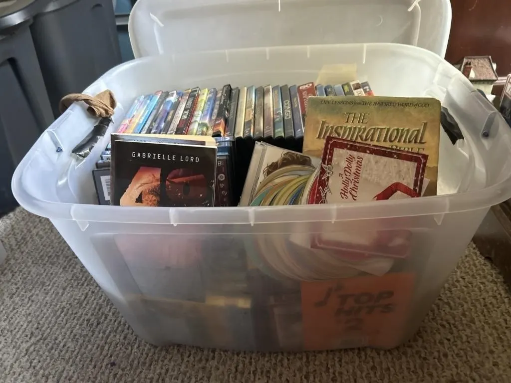 DVDs and CDs and books