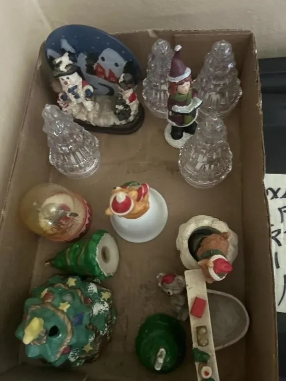 Ceramic Christmas stuff, salt, and pepper shakers