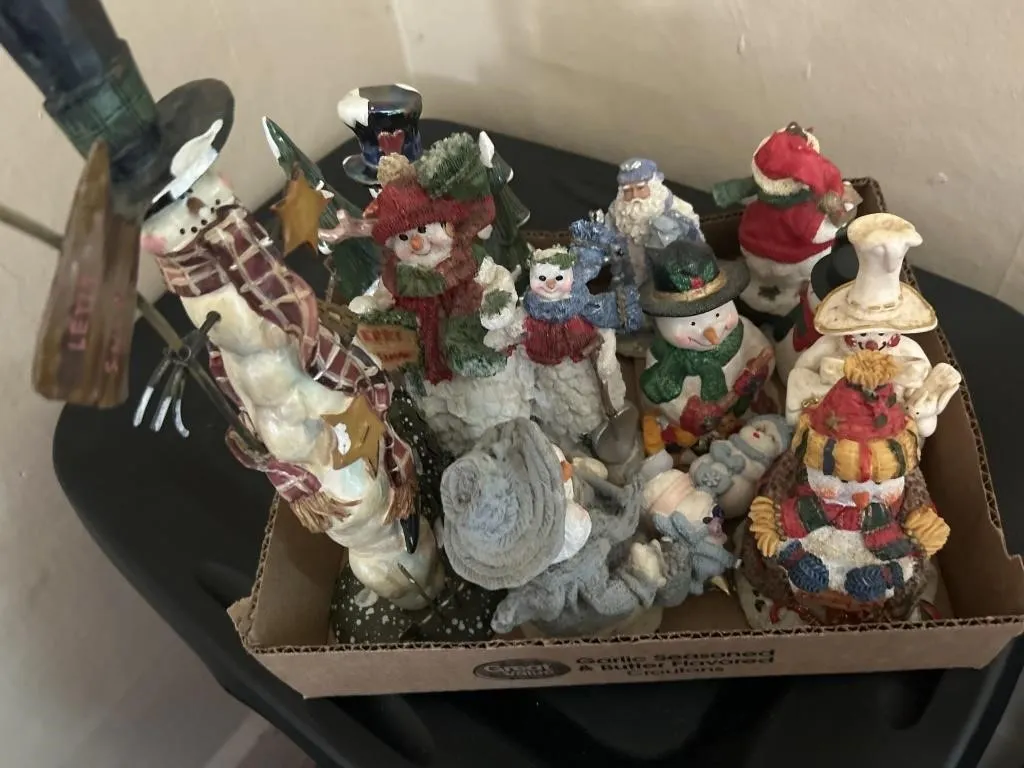 Ceramic snowman and Santas