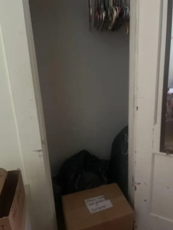 Clothes and curtains and hangers