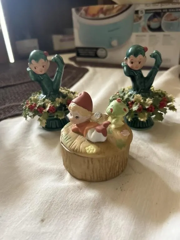 ceramic pixie elf figurine And ceramic trinket