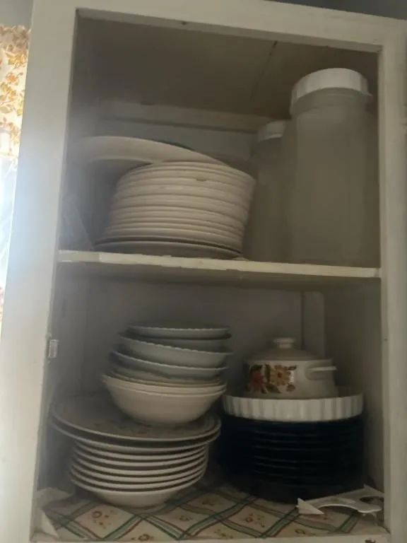 Plates and bowls, canisters, and pie plates