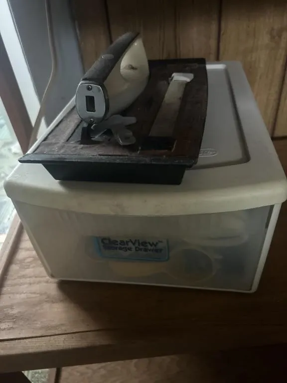 Electric knife, utensils, salt, and pepper