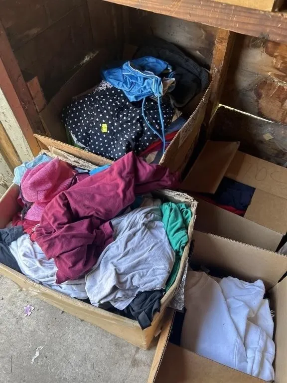 Clothes and blankets and sheets