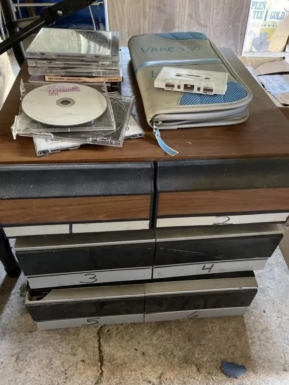 VCR cassette holder, CDs