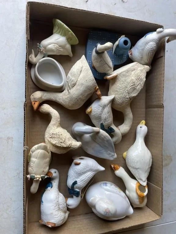 Ceramic and resin geese