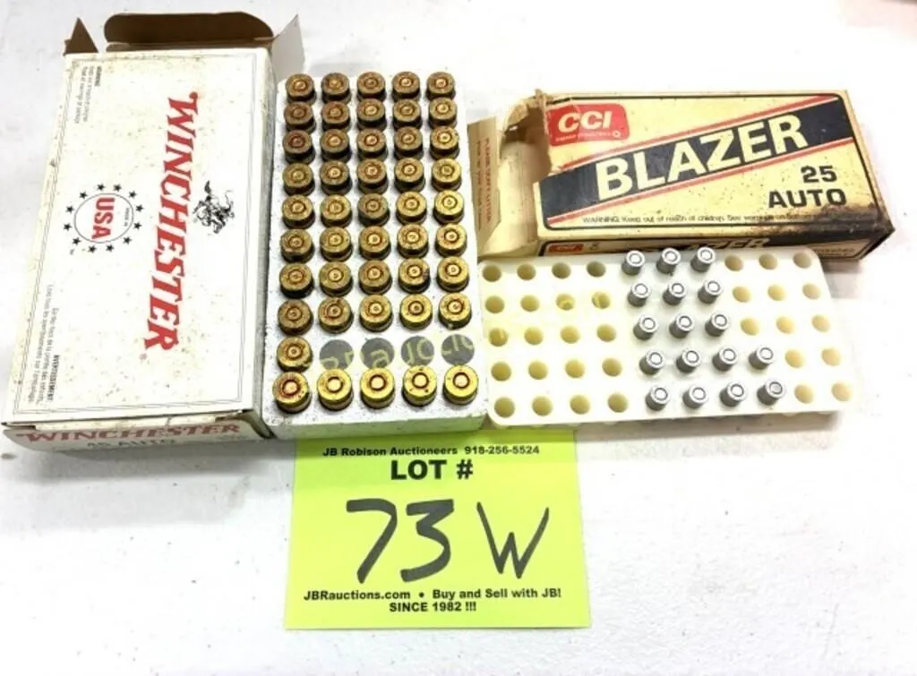 5 RNDS 45 AUTO, 17 RNDS 25 AUTO BULLETS AMMO