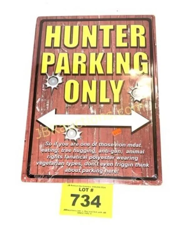 HUNTER PARKING ONLY SIGN