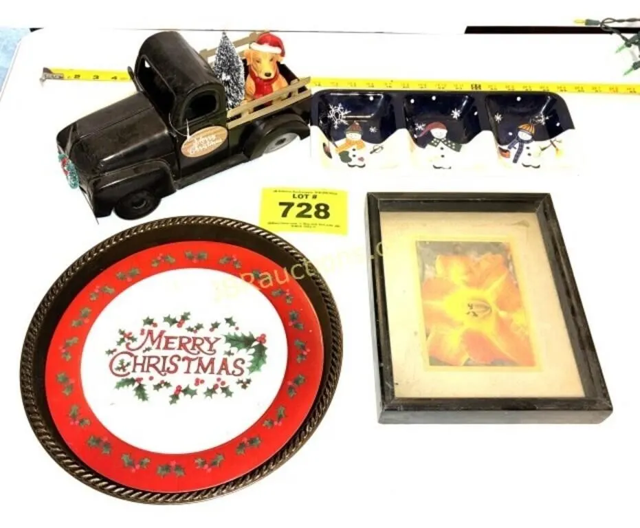 CHRISTMAS TRUCK W DOG, OTHER DECOR