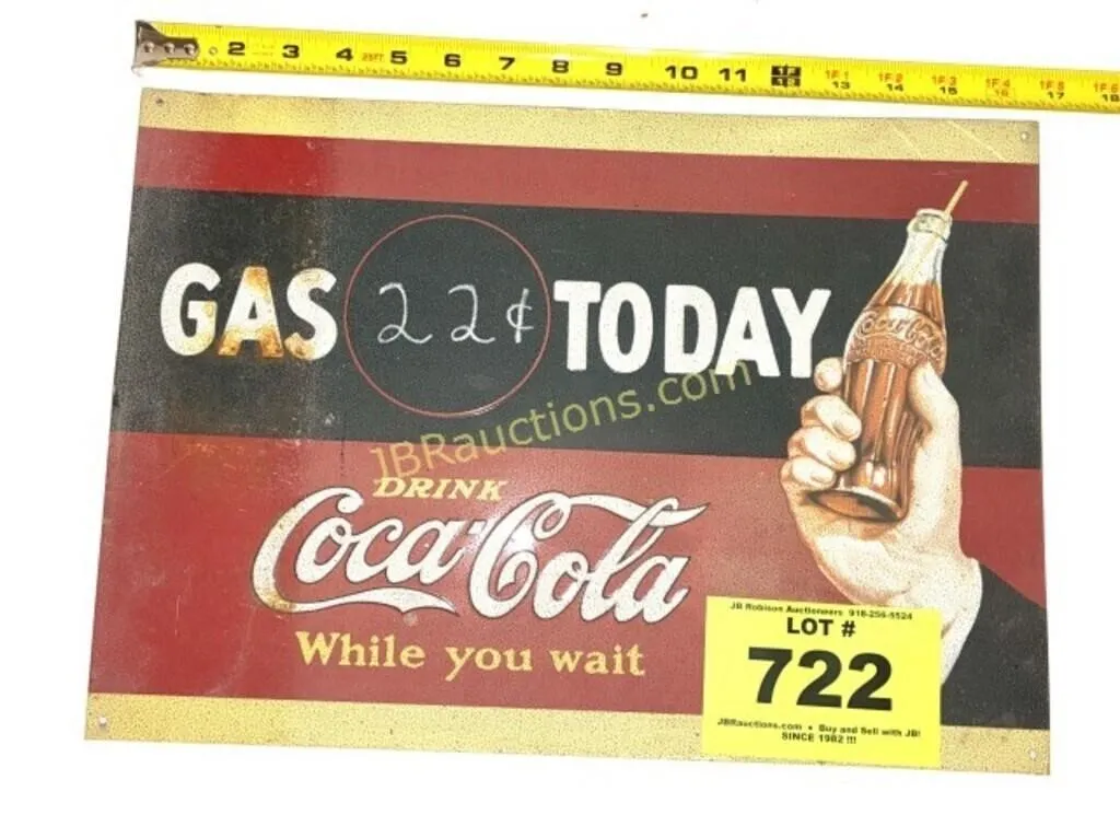 APPROX 16 3/4" W METAL COCA-COLA SIGN