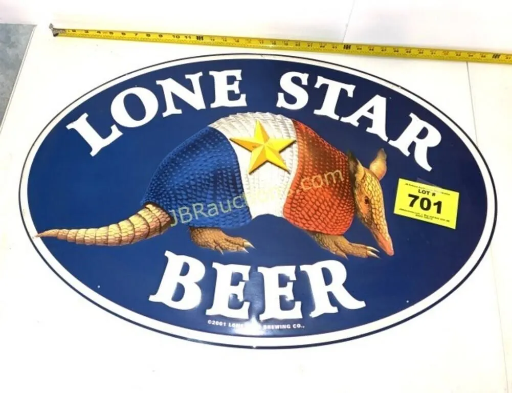 LONESTAR BEER METAL SIGN APPROX 35" W