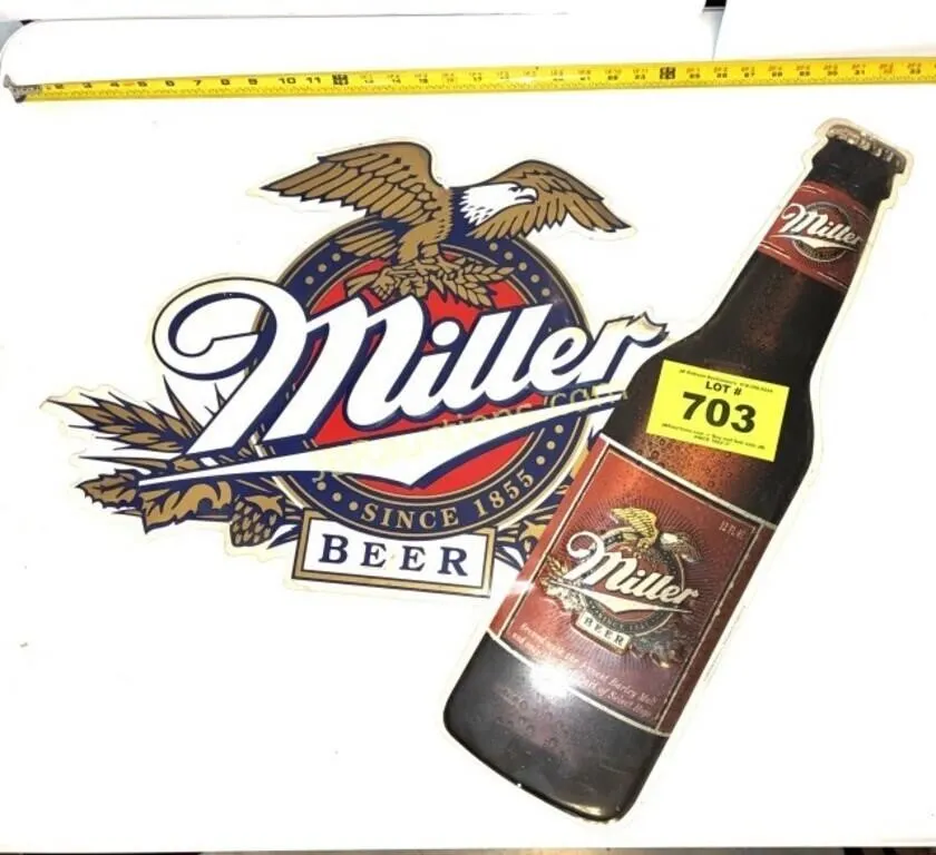 MILLER BEER APPROX 24" W METAL SIGN