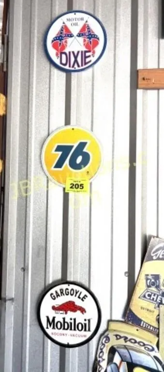 3 METAL GAS SIGNS
