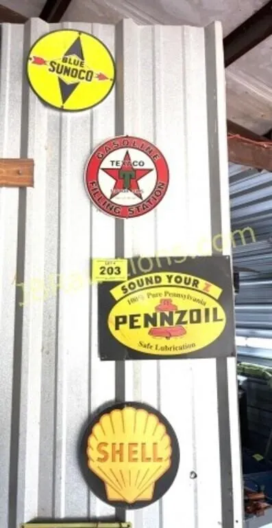 4 METAL GAS SIGNS