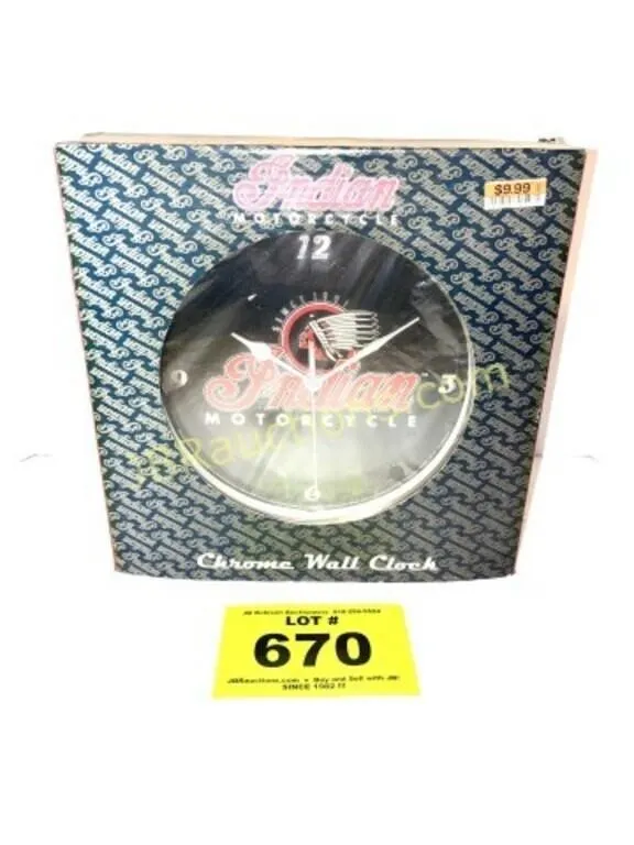 INDIAN MOTOR CYCLE CLOCK