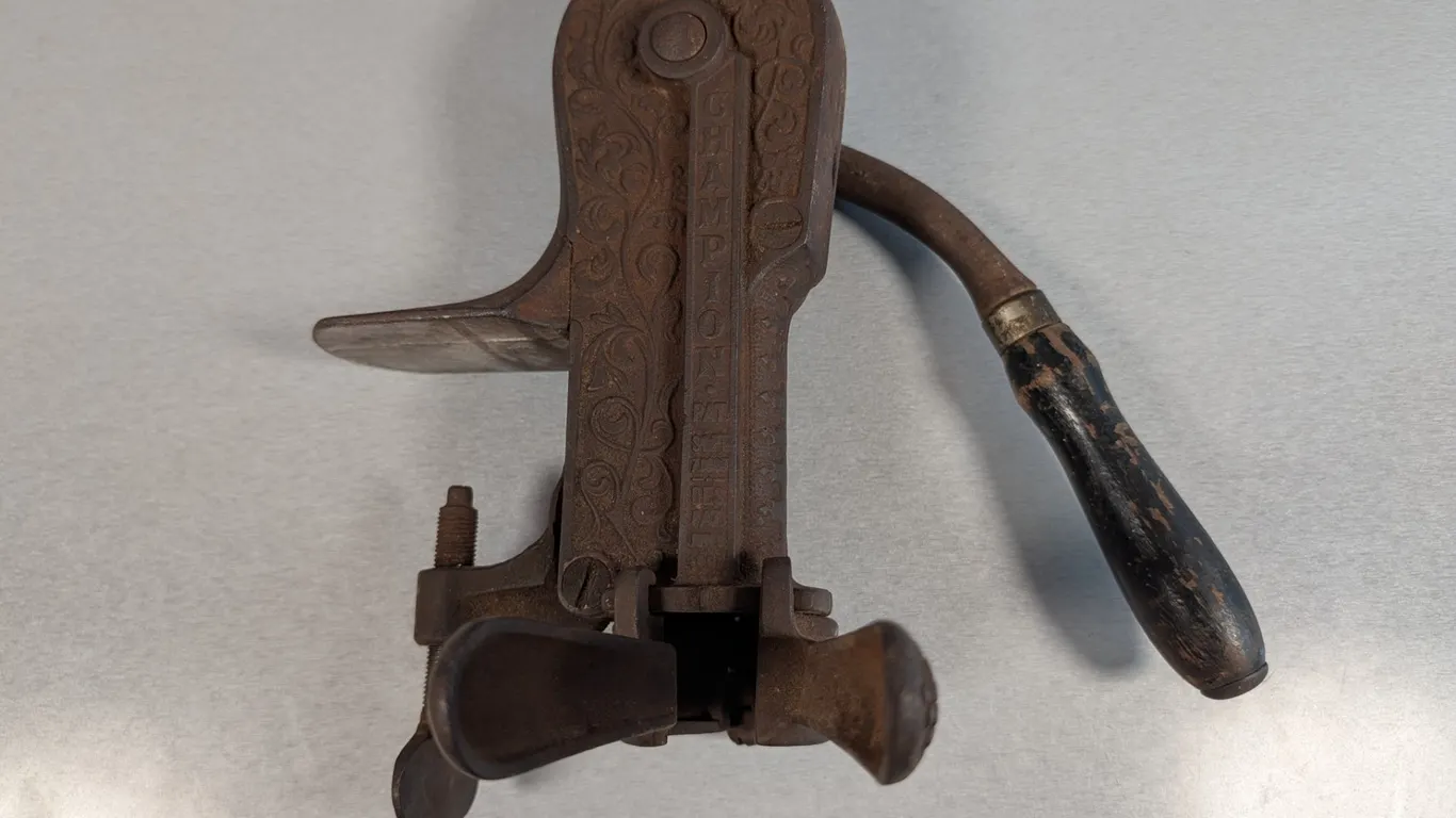 Antique Ornate Cast Iron Table Clamp Corkscrew