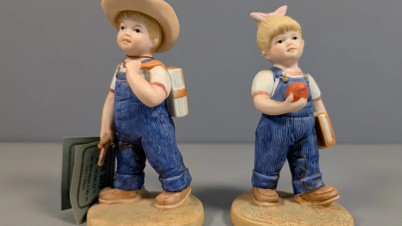 HOMCO Denim Days "School Days" Porcelain Figurines