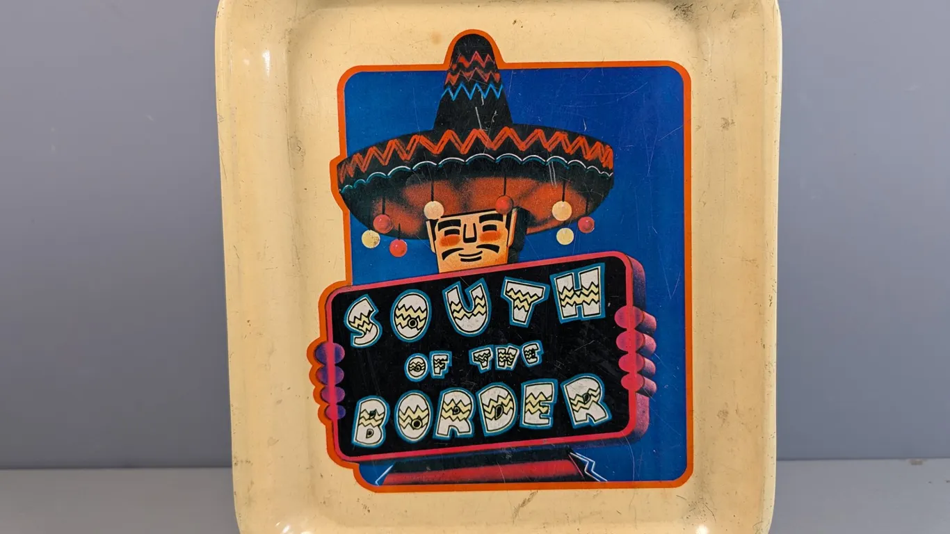 Vintage South of the Border Metal Serving Tray