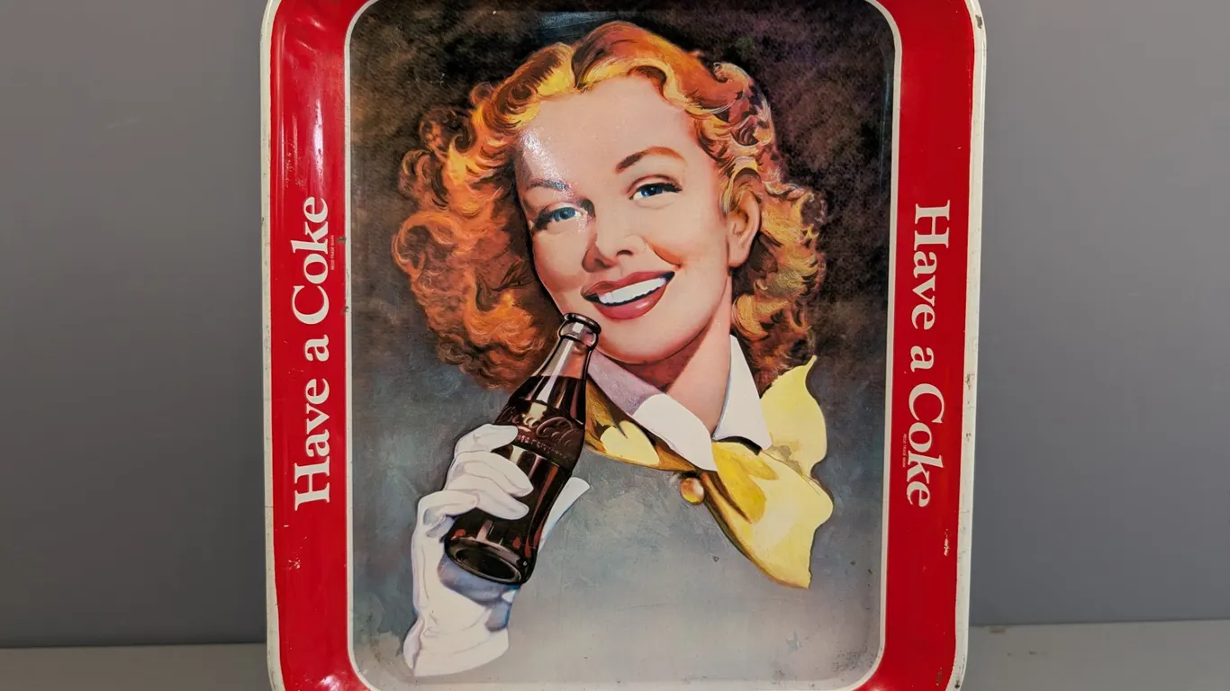 Coca-Cola Serving Tray with Woman