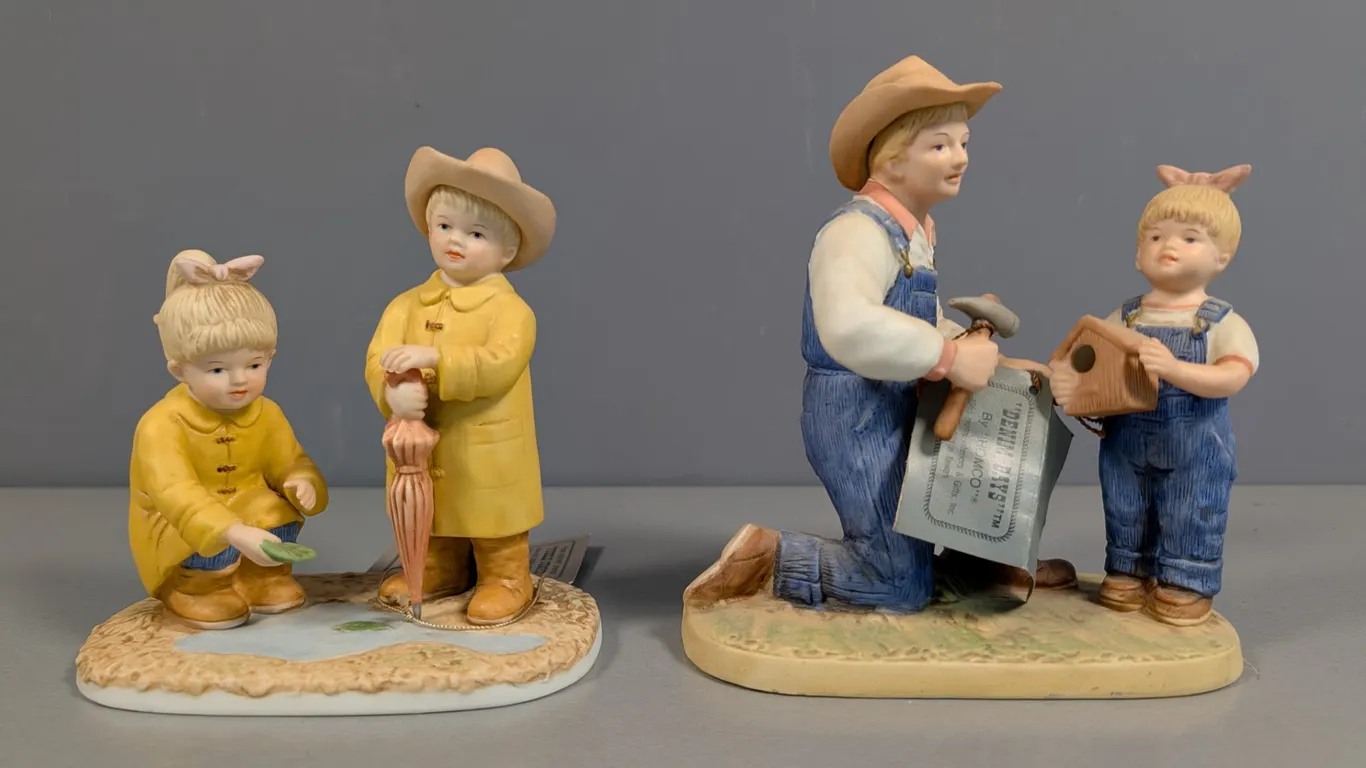 Home Interiors "Denim Days" Porcelain Figurines