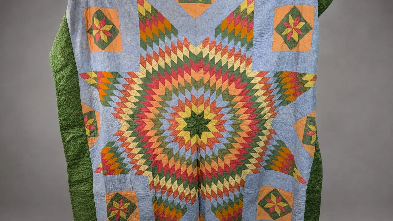 Handmade Star Pattern Quilted Blanket