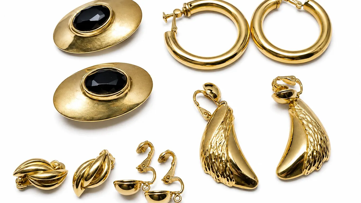 Collection of Gold Tone Earrings