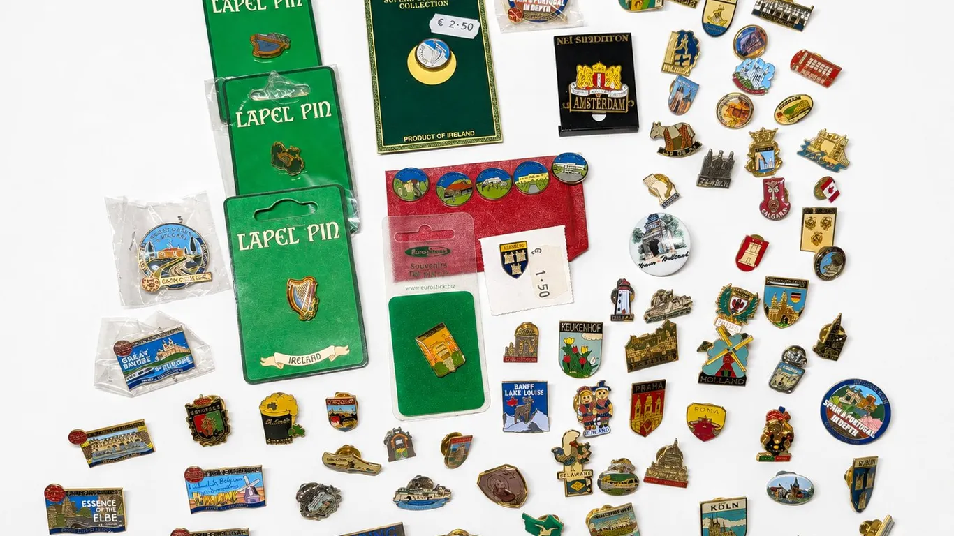 Large Collection of Travel Souvenir Lapel Pins