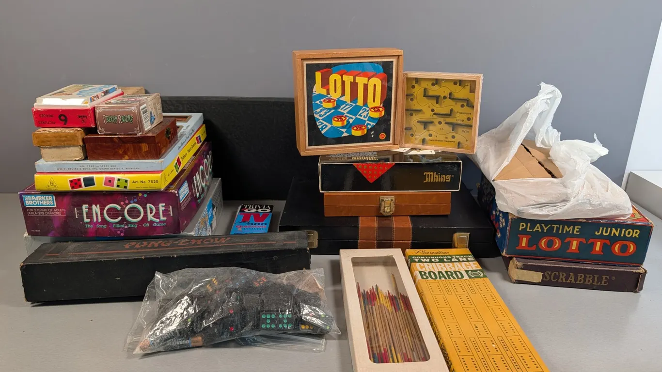 Assorted Vintage Board Games and Classic Game Sets