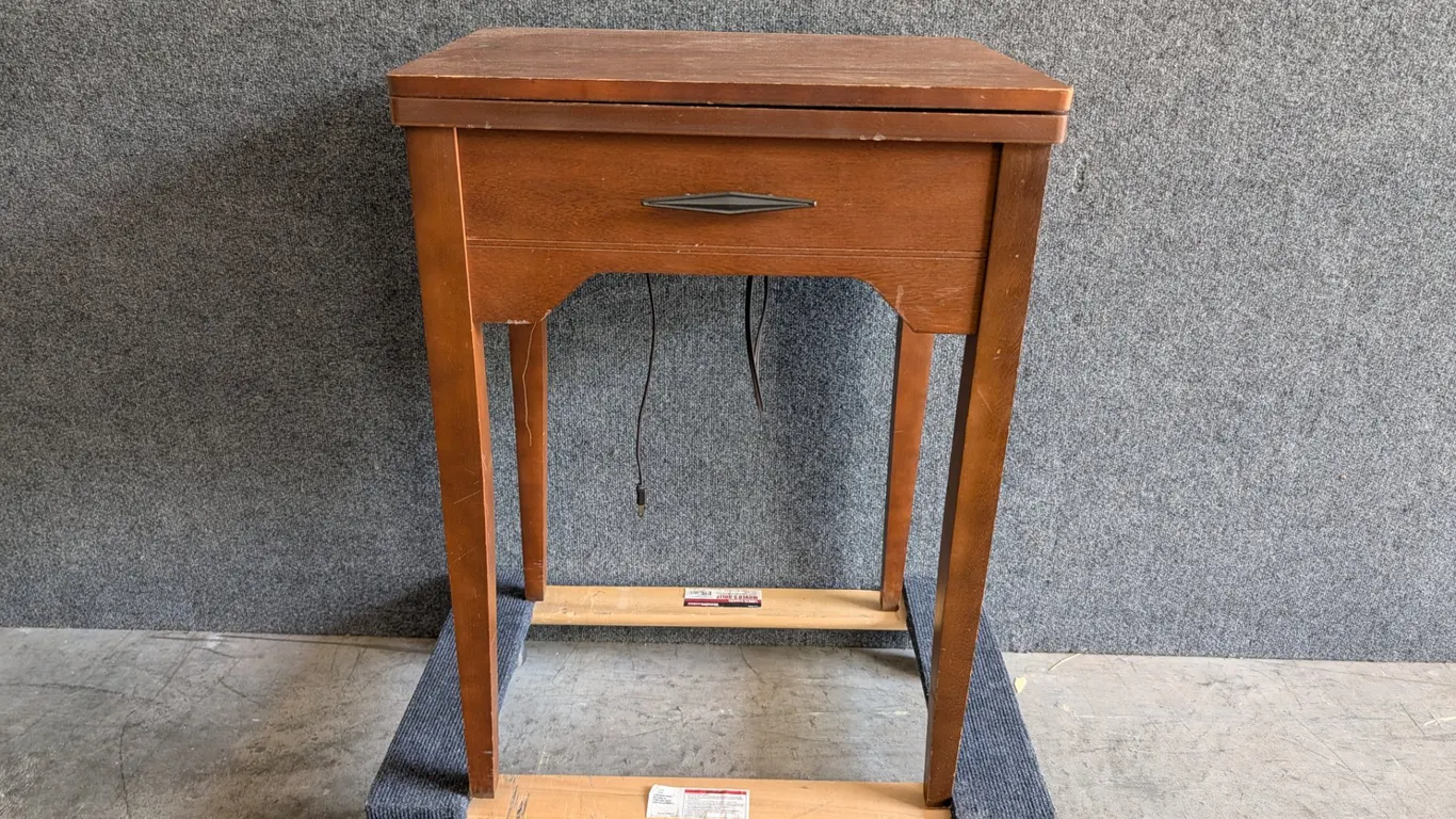 Vintage Wood Sewing Machine Cabinet